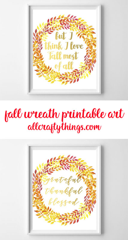 fall wreath printable art