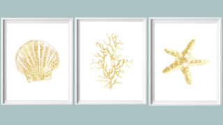 gold sea art printables