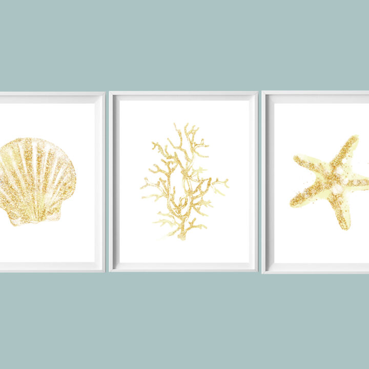 gold sea art printables