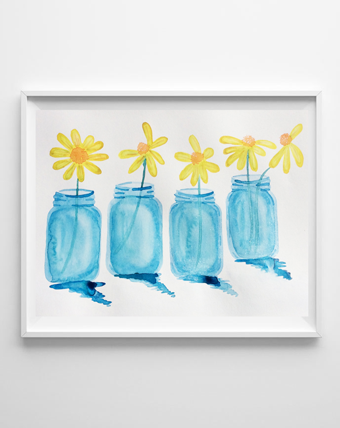 free printable art {mason jars + flowers} - all crafty things