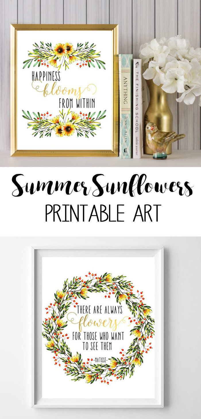 sunflowers printables