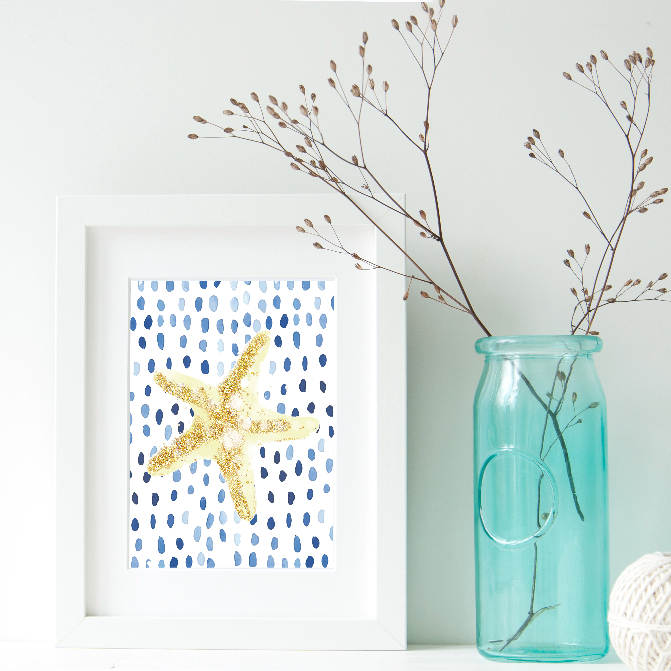 indigo & gold beach printables - all crafty things