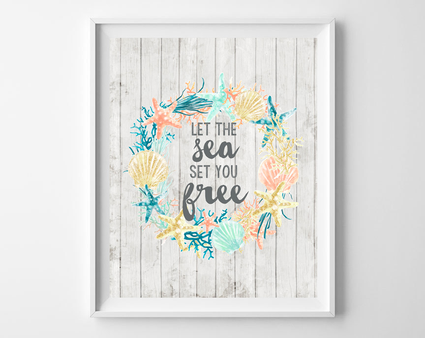 coastal-inspired summer printable art - all crafty things