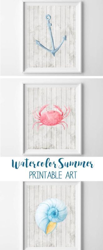 watercolor beach printables