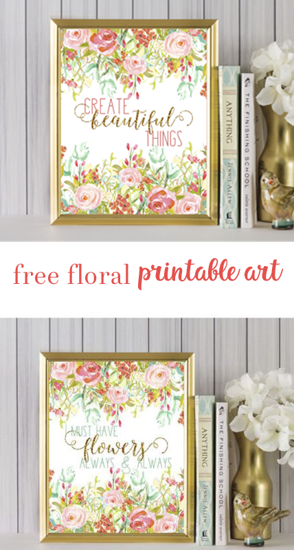 summer-inspired floral printable art - all crafty things