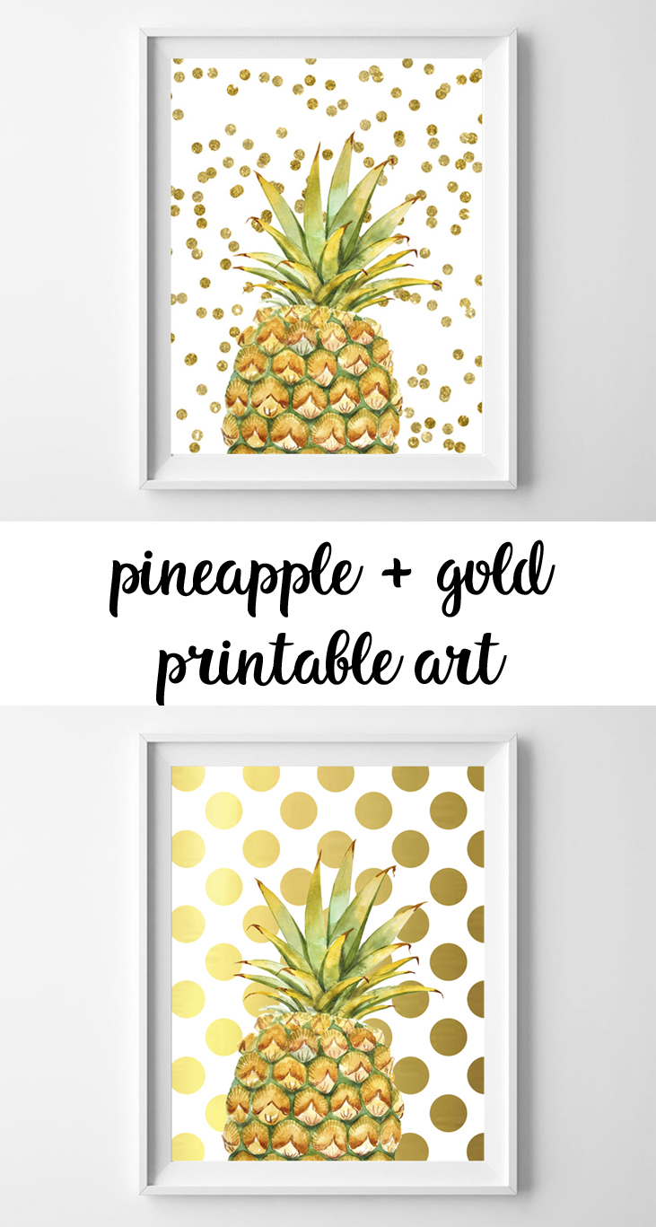 pineapple printable art - all crafty things