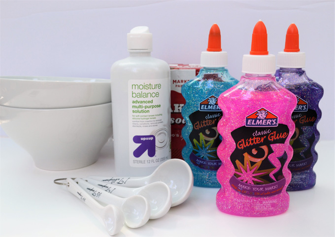 DIY Elmer's glitter glue slime 