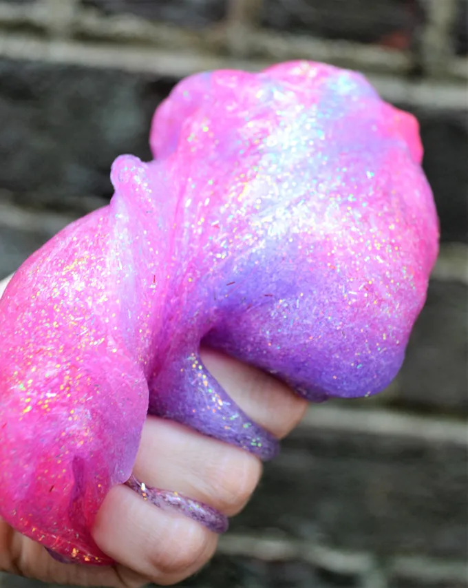 How to Make Glitter Slime in 5 Simple Steps (no borax) - Fabulessly Frugal