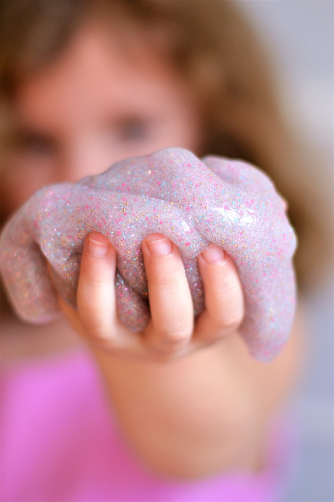 easy glitter slime recipe {using elmer's glue} - all crafty things