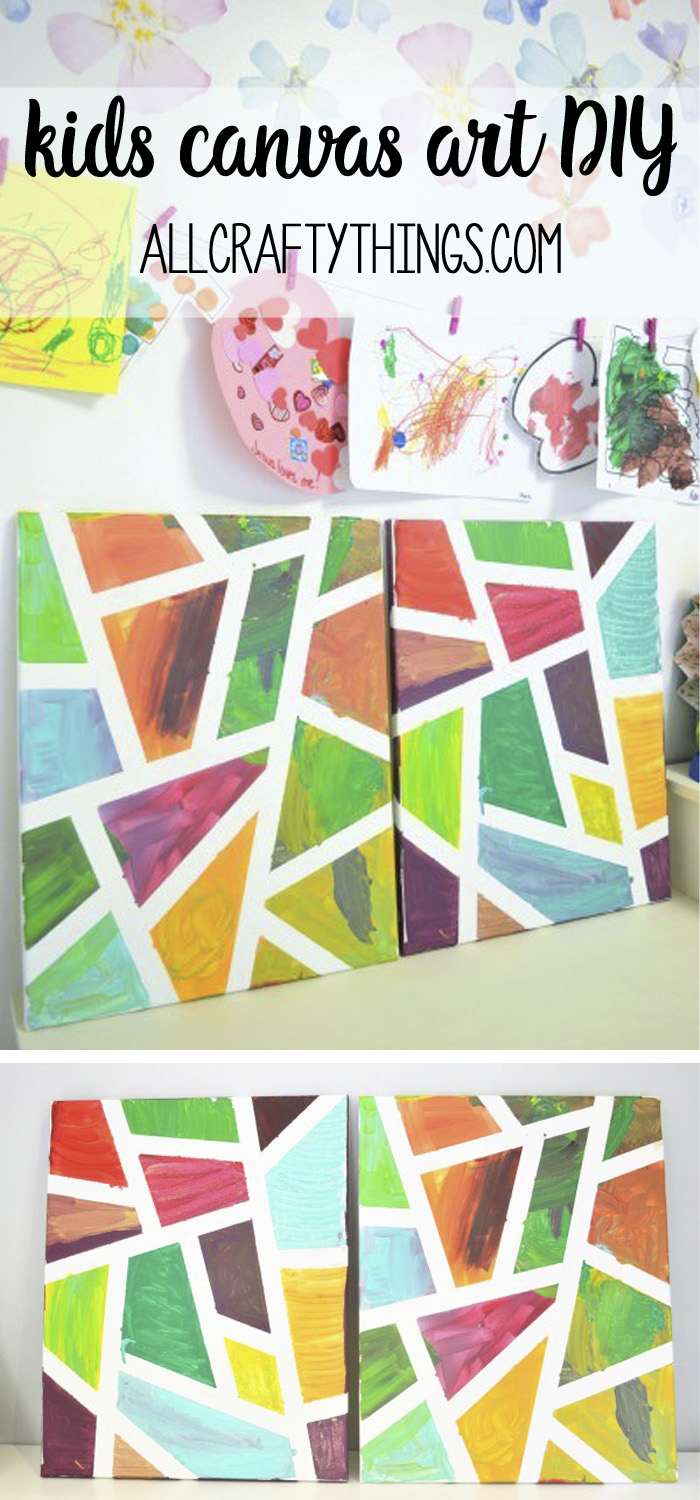 Kids Canvas Art DIY All Crafty Things