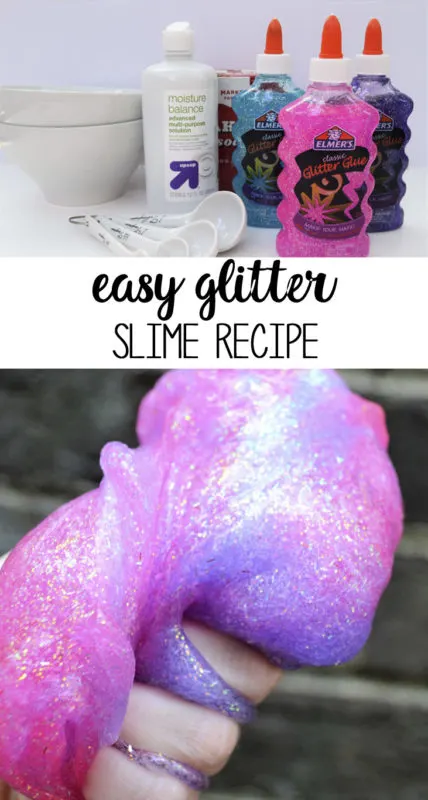 easy glitter slime recipe {using elmer's glue} - all crafty things