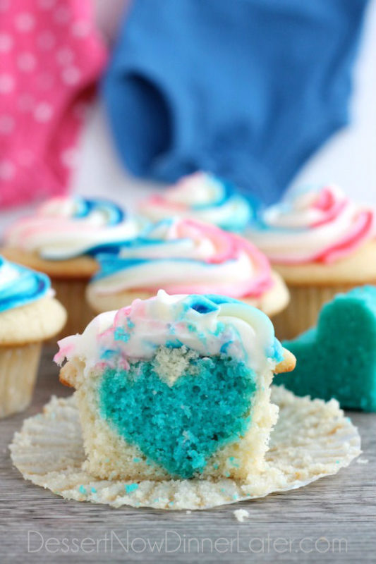 gender reveal cupcakes