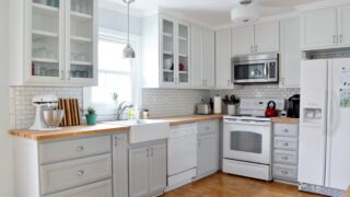 gray white kitchen