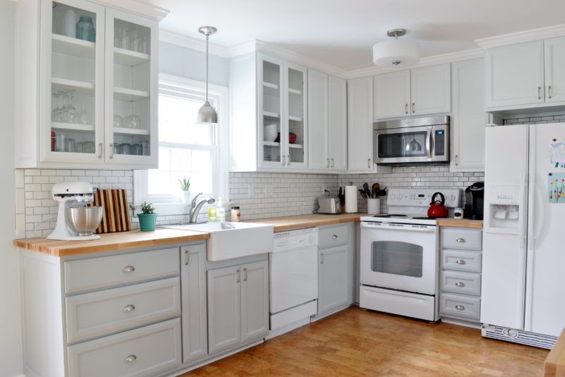 gray white kitchen