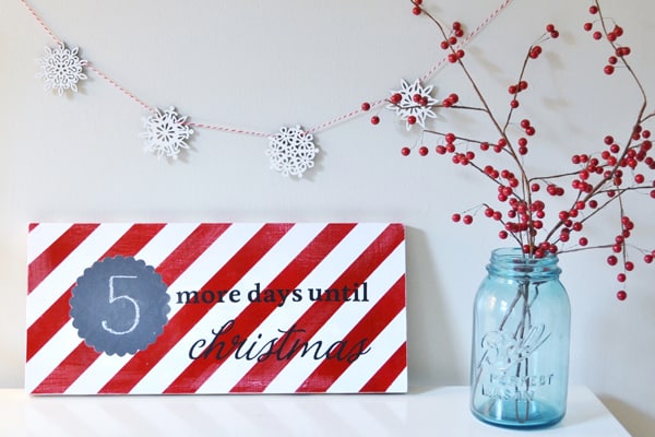 wooden christmas countdown