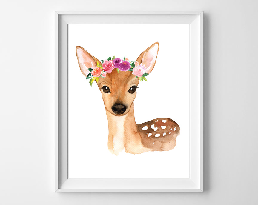 Watercolor Woodland Printable Nursery Art - all crafty things