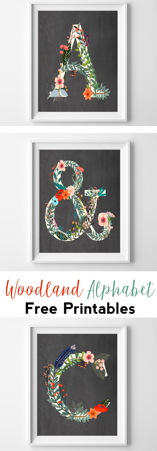 woodland alphabet free printable wall art | nursery printables | letter art