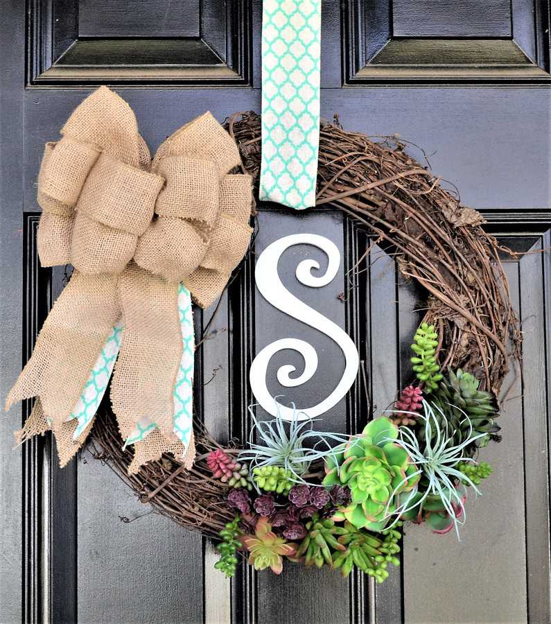 twig door wreath