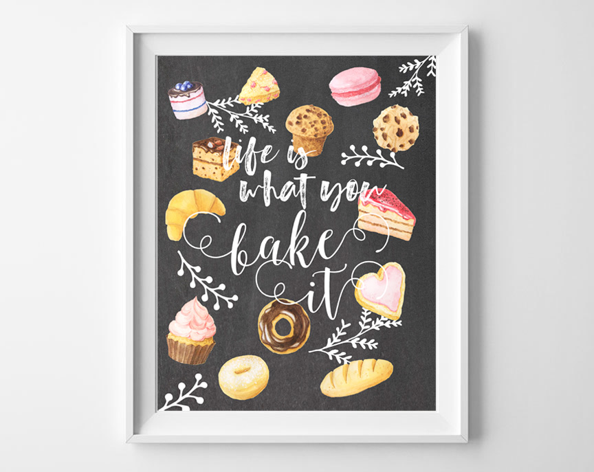 Life is What You Bake It {Free Kitchen Printable} all crafty things