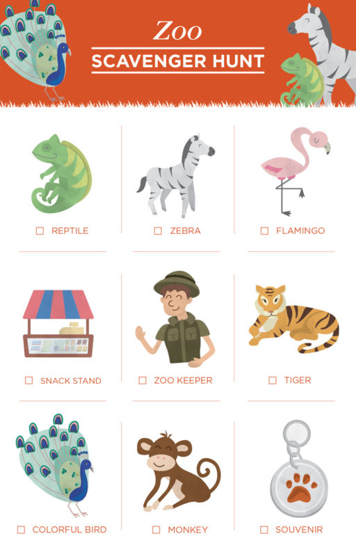 zoo scavenger hunt printable