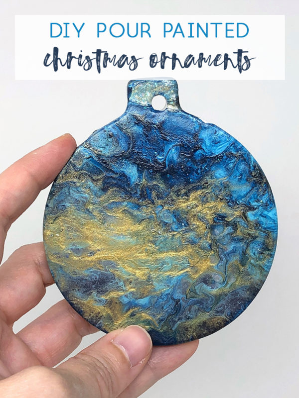 christmas ornament acrylic pour