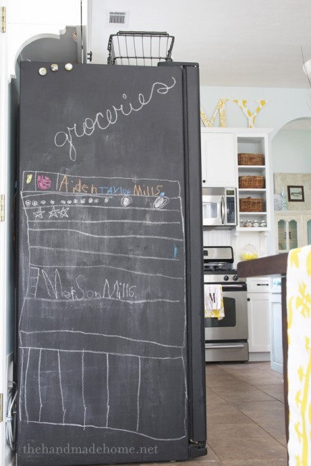 chalkboard painted fridge