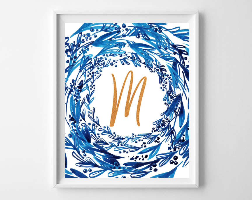 free printable art {indigo watercolor} - all crafty things