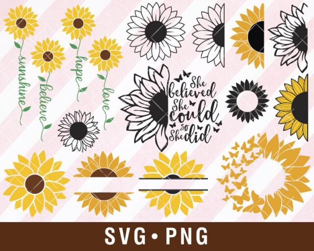 Sunflower SVG Free {Free Sunflower SVG Files for Your Cutting Machine ...