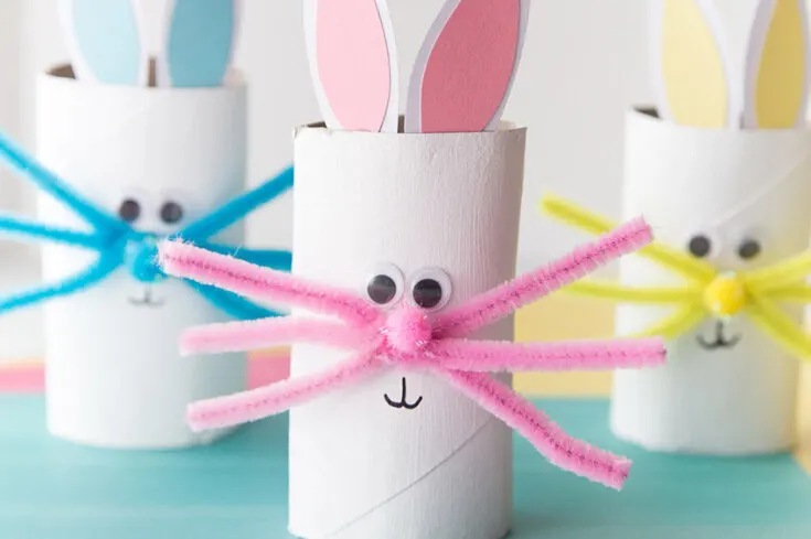 Quick Toilet Paper Roll Bunnies - East Crafts for Kids - Red Ted