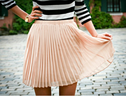 accordion pleat skirt