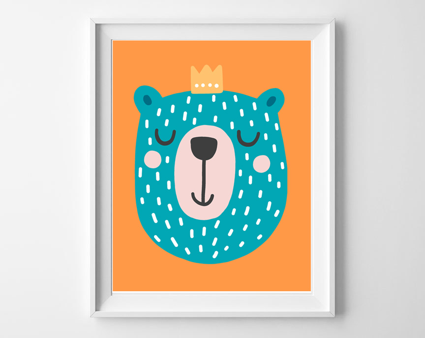 woodland printable bear