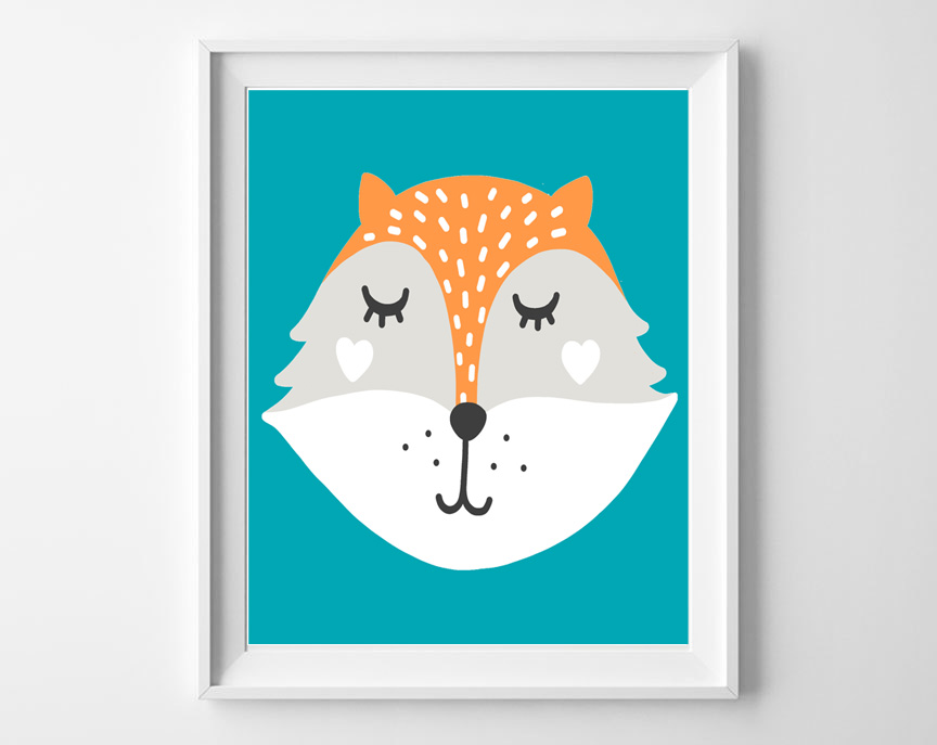 woodland fox printable