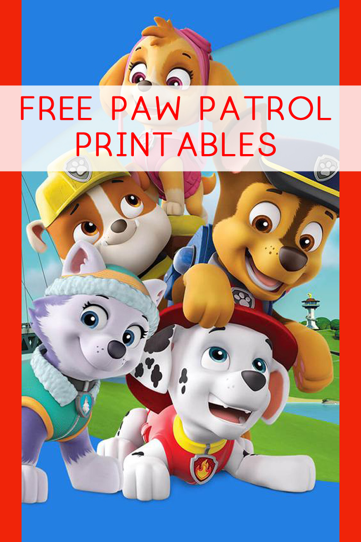 Paw Patrol Party Full Page Printables