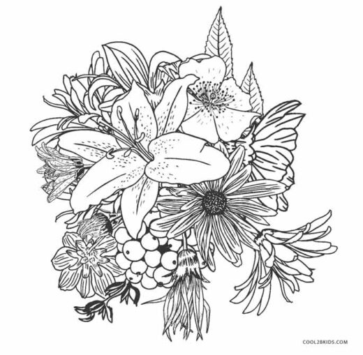 Flowers to Color and Print - Free Printable Flower Coloring Pages - all