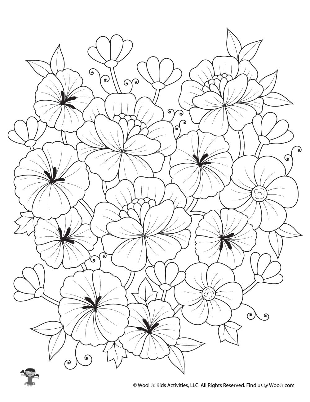 Flowers to Color and Print - Free Printable Flower Coloring Pages - all
