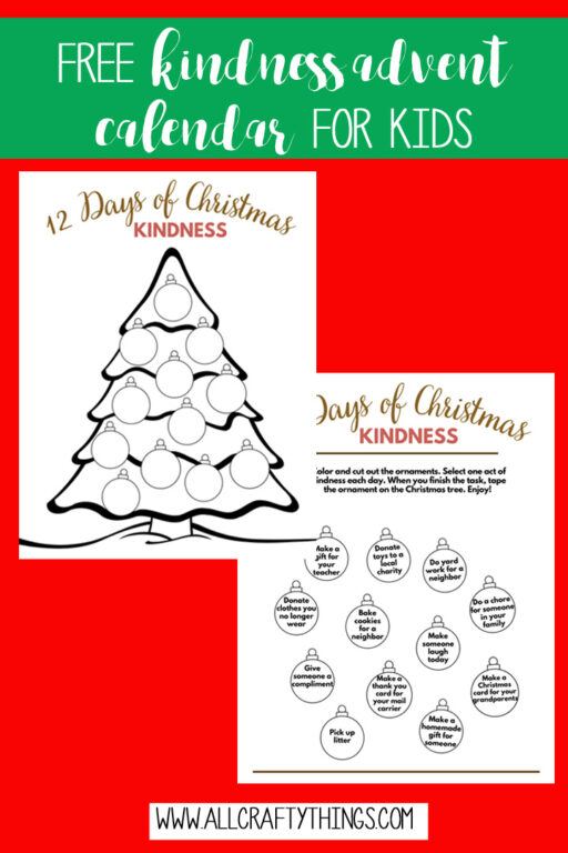 Kindness Advent Calendar Free Printable Kindness Calendar for Kids