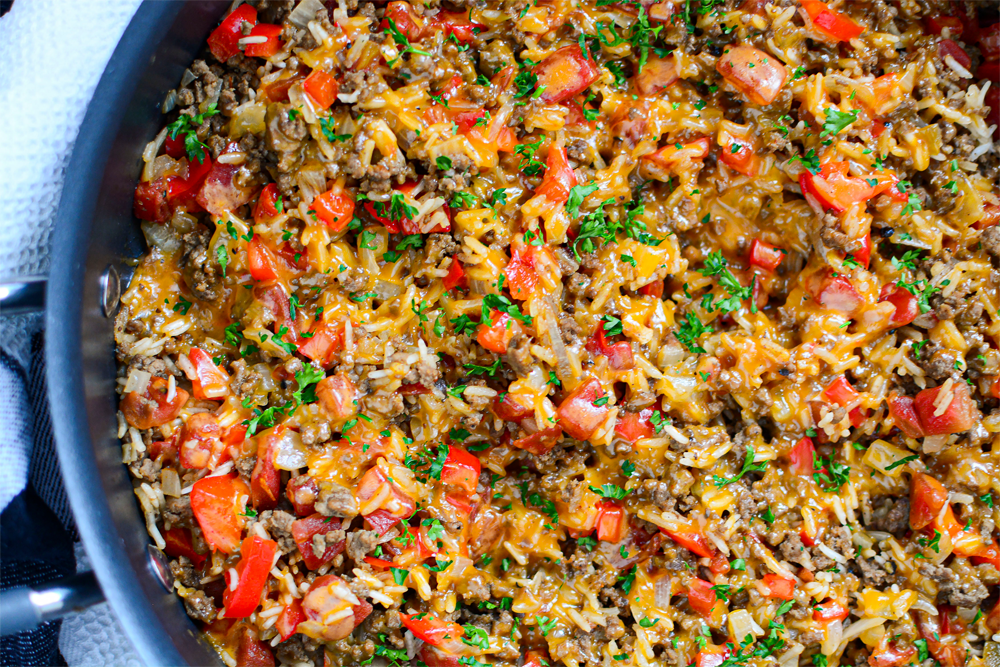 Ground Beef and Rice Skillet Dinner - all crafty things